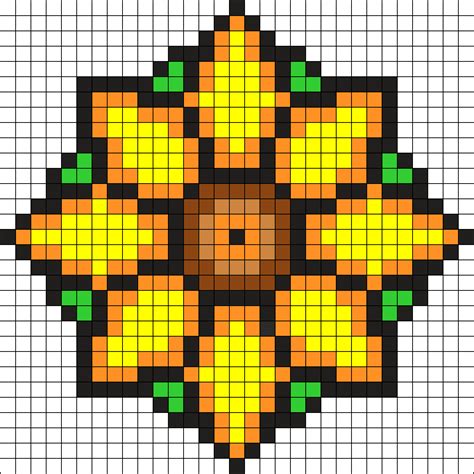 Flower Kandi Pattern Pixel Art Pattern Perler Bead Patterns Perler