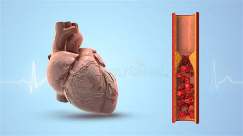 Human Heart With Blocked Arteries Stock Illustration Illustration Of