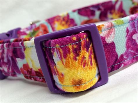 Purple Flowers Dog Collar for Boy Girl - Etsy