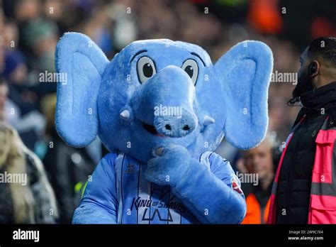 Coventry, UK. 26th Dec, 2023. Sky Blue Sam club mascot during the ...