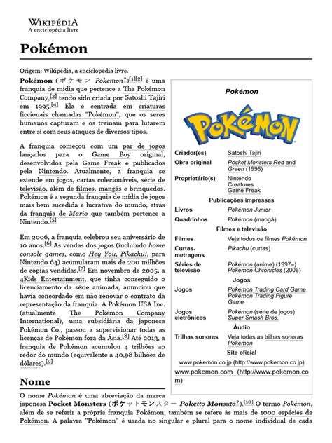 Pokémon Wikipédia A Enciclopédia Livre Pdf Pokémon Gameplay De