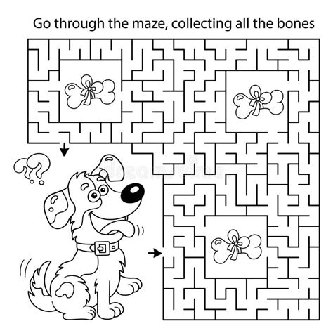 Maze Or Labyrinth Game Puzzle Coloring Page Outline Of Cartoon Fun