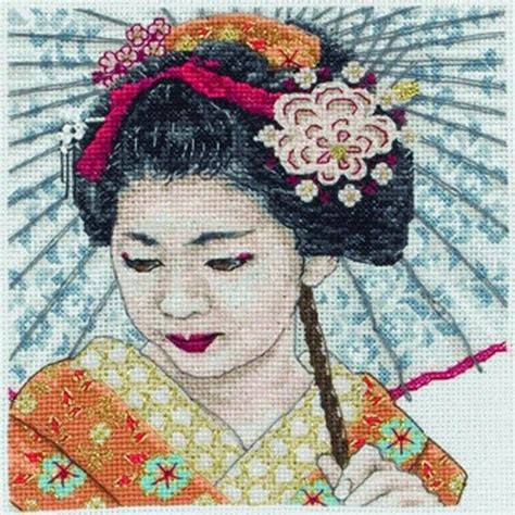 Point De Croix Geisha Cross Stitch Geisha Counted Cross Stitch Kits