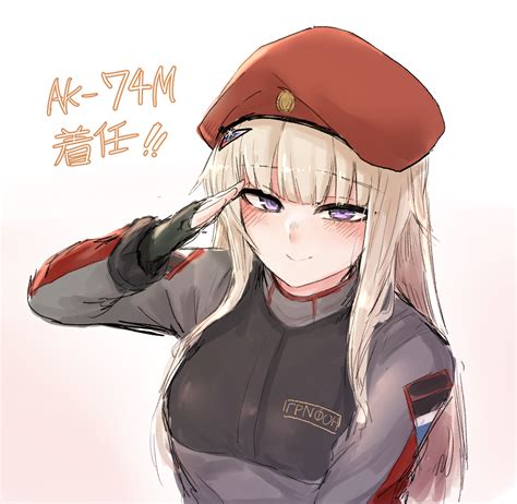 Safebooru 1girl 2poet Ak74m Girls Frontline Bangs Beret Black