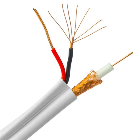 500ft RG59 18 2 Siamese Coaxial Power Cable White