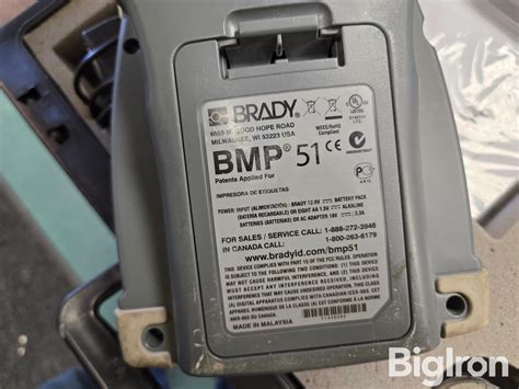 Brady BMP51 Portable Label Printer BigIron Auctions