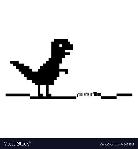 Pixel dinosaur error icon game browser offline Vector Image