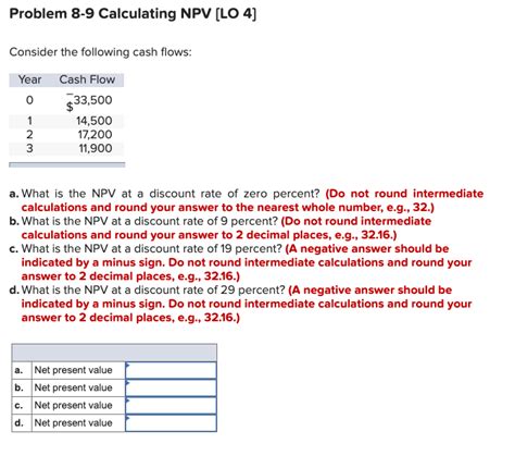 Solved Problem Calculating Npv Lo Consider The Chegg