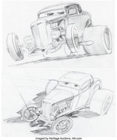 Cars Character Concept Art by Dave Deal Group of 2 DisneyPixar, 2006 by ...