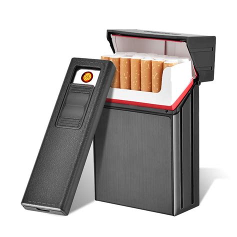 Detachable Metal Cigarette Case With Usb Rechargeable Eletronic Lighter