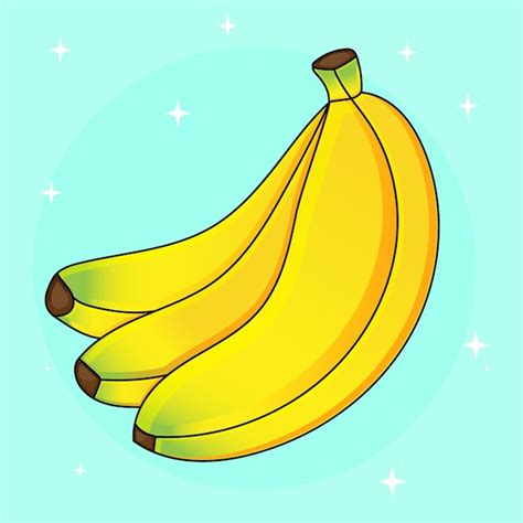 Ilustração dos desenhos animados de uma banana amarela Vetor Premium