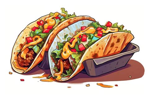 Premium AI Image | Tacos illustration Food illustration Generative AI