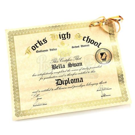 Bella Swans High School Diploma Twilight Saga The Eclipse