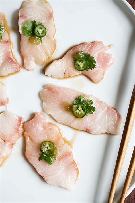 Yellowtail Sashimi with Serrano & Ponzu - Cooking with Cocktail Rings