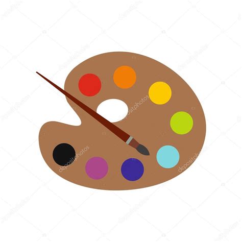 Palette With Brush Flat Icon Stock Vector By Juliarstudio 98900476