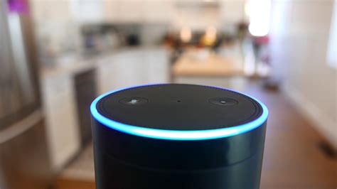 Amazon Alexa Amazon Echo In Kitchen With Blue Light For Editorial