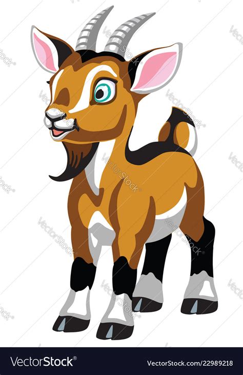 Cartoon Little Goat Royalty Free Vector Image Vectorstock