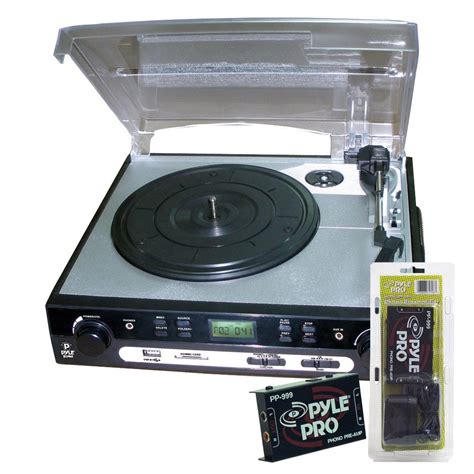 Pyle Turntable Record Player And Pre Amplifier Package Plttb9u Usb