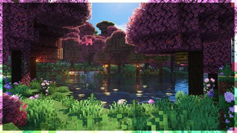 Minecraft Cherry Blossom Forest Ambience W C418 Music Slowed 4