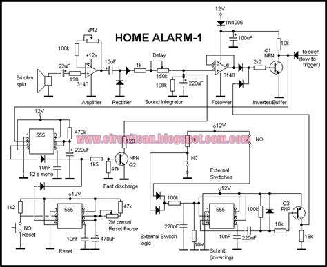 Burglar Alarm Circuit Diagram Using Ic 555 Security Alarm Ci