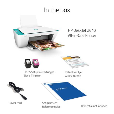 Hp Deskjet 2640 All In One Wireless Color Inkjet Printer White Teal Instant Ink Ready