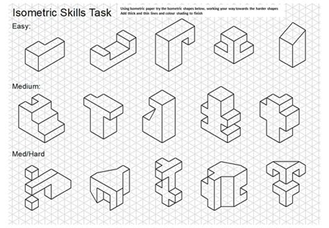 Isometric Drawing Hand Drawn Challenge Teaching Resources