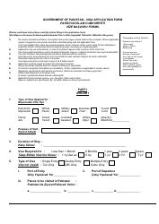 Pakistan Visa Application Form Templates PDF. download Fill and print ...