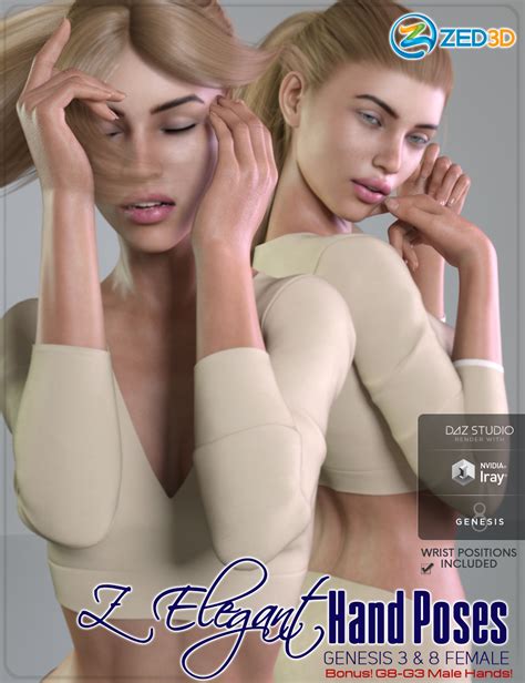 Z Elegant Hand Poses For Genesis 3 And 8 Female And Male Daz 3d