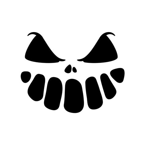 Scary Ghost Horror Face Silhouette Vector For Carving On Halloween ...