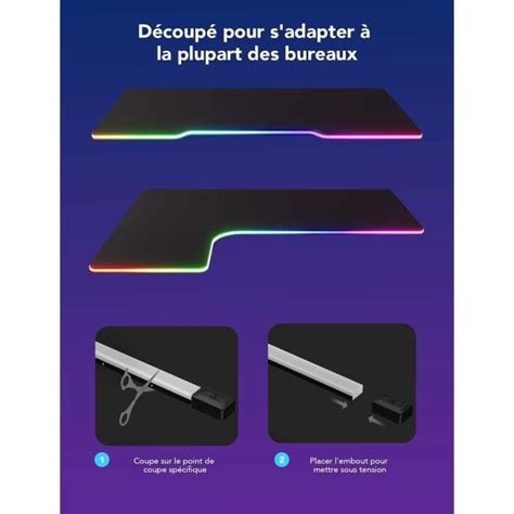 Neon Ruban Led 3M Pour Bureau Gaming Rgbic Bande Découpable Lampe