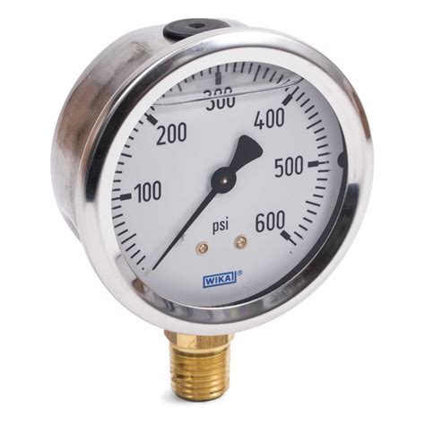 0 600 P S I Liquid Filled Pressure Gauge Kimball Midwest