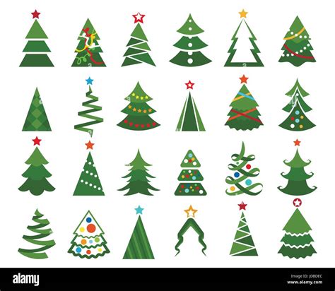 Árbol de Navidad vector set Ilustración en color de dibujos animados