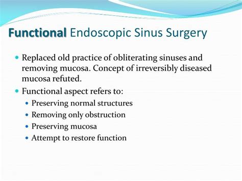 Ppt Principles Of Functional Endoscopic Sinus Surgery Powerpoint