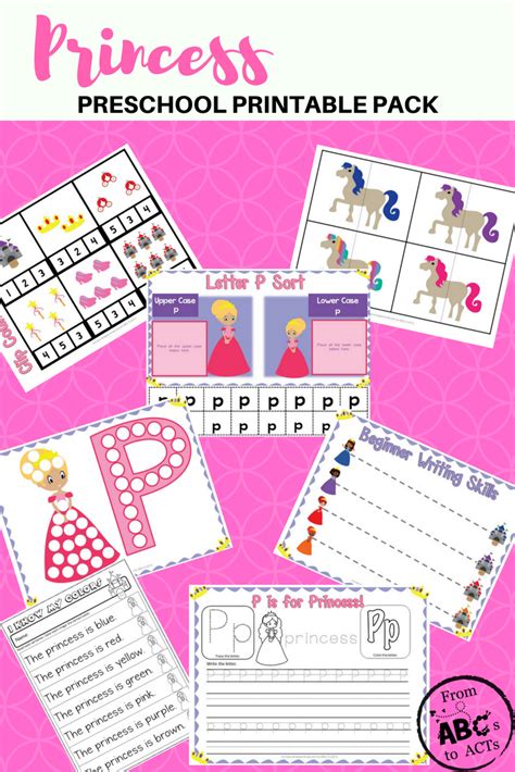 Princess Printable Preschool Education Pack From Abcs To Acts