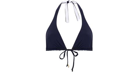 Fisico Reversible Triangle Bikini Top In Blue Lyst