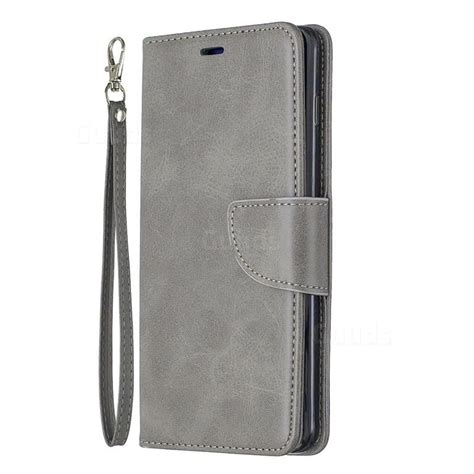 Classic Sheepskin Pu Leather Phone Wallet Case For Samsung Galaxy S10 Plus64 Inch Gray