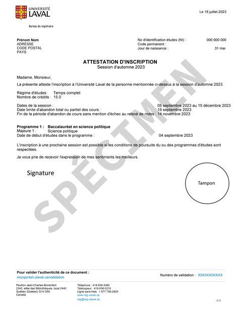 Lettre Dattestation Daccueil Certify Letter