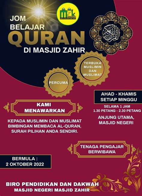 Program Perbetulkan Bacaan Quran Buka Puasa Sunat Di Masjid Zahir