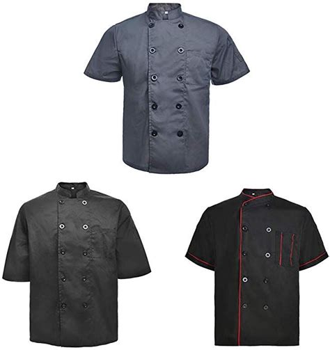 Toptie 3 Pack Men And Women Short Sleeve Chef Coat Jacket Jackets Womens Shorts Chef Coat