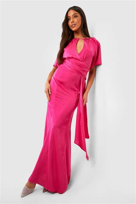 Bridesmaid Chiffon Angel Sleeve Maxi Dress Boohoo Uk