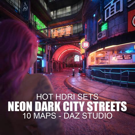 Hot Hdri Sets Neon Dark City Streets Daz Studio By Dreamlight