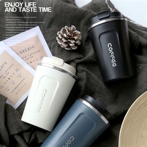 Ready Cod Termos Kopi Travel Mug Anti Tumpah Dengan Tutup Cangkir