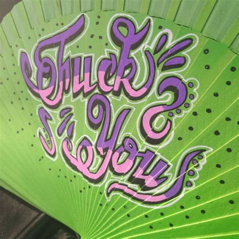 Fuck You Tattoo Wooden Fan Etsy