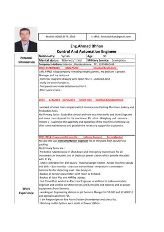 Ahmet Dahhan Cv Pdf