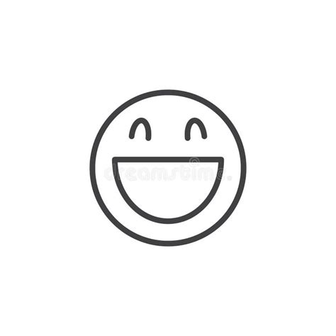 Laughing Emoticon Style Thin Line Stock Illustrations 115 Laughing