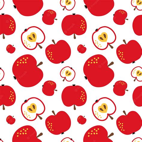 Premium Vector Apple Fruit Seamless Pattern Abstract Repeated Background