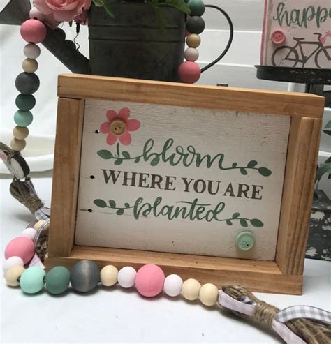 Bloom Where You Are Planted Framed Sign | Etsy