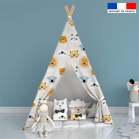 Alphabet Des Animaux Multicolore Fond Blanc Tissus Price Mati Re