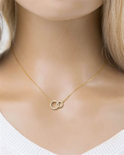 18k Gold Plated Dainty Jeweled Promise Pendant Necklace Love Etsy