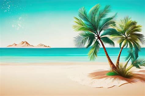 Premium Ai Image Summer Vacation And Tropical Beach Concept Generative Ai